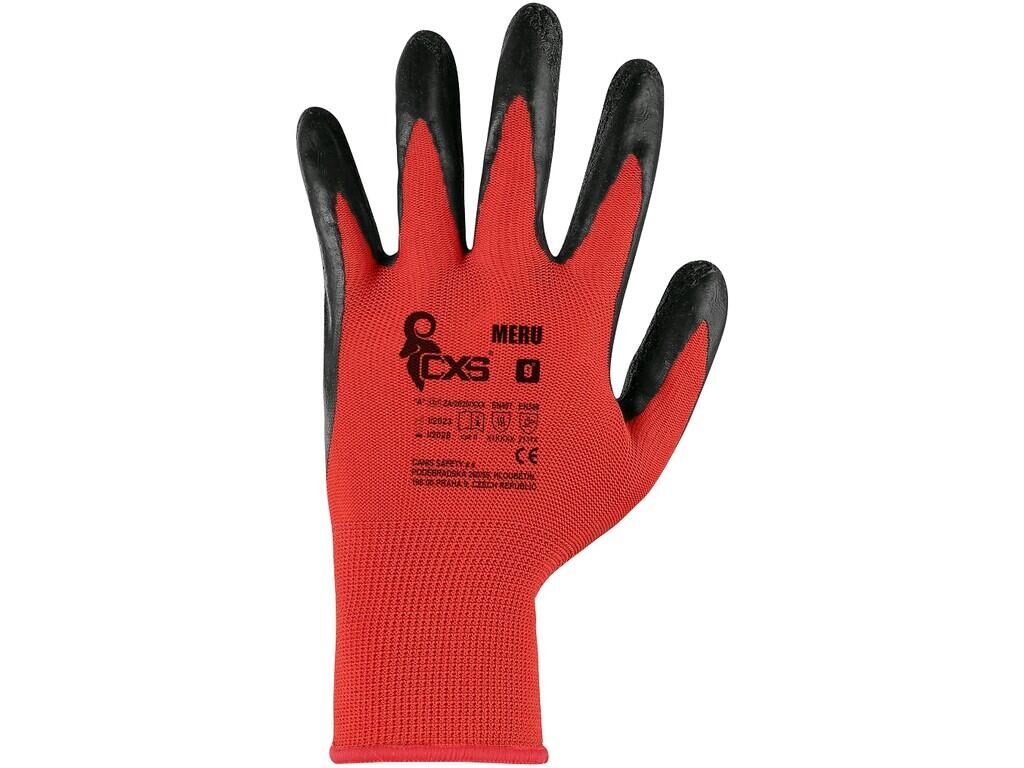 CXS MERU Latex-Coated Work Gloves – palm and back view