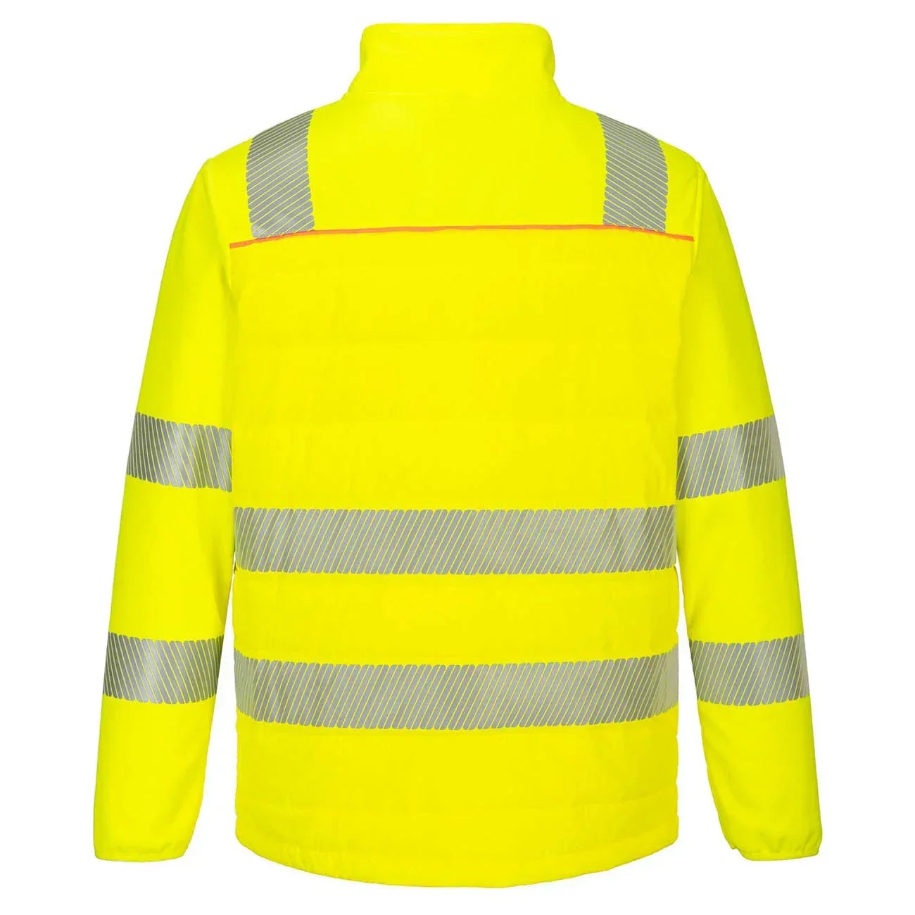 Portwest DX473 – DX4 Hi-Vis Hybrid Baffle Jacket – back view, yellow