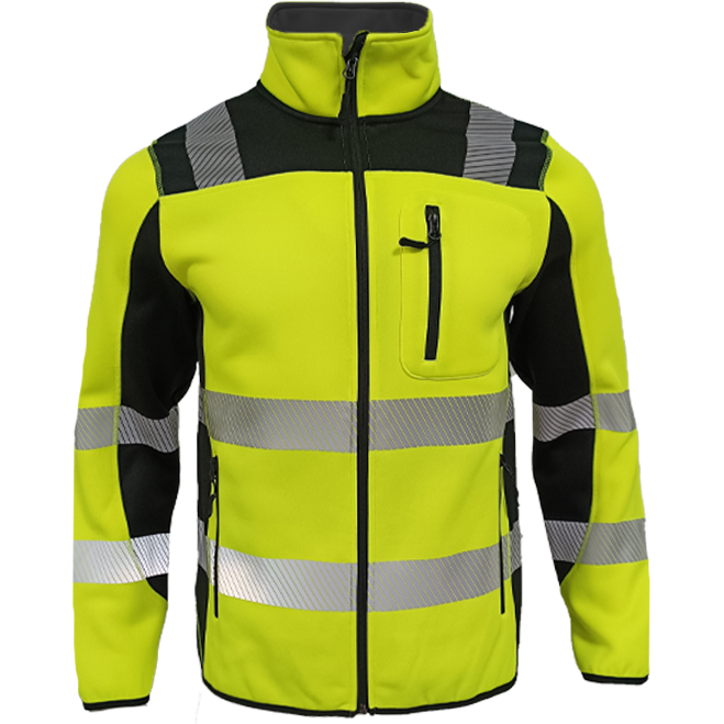 Stepo OSTIN Hi-Vis Class 2 Zip Sweatshirt – product photo, yellow/black