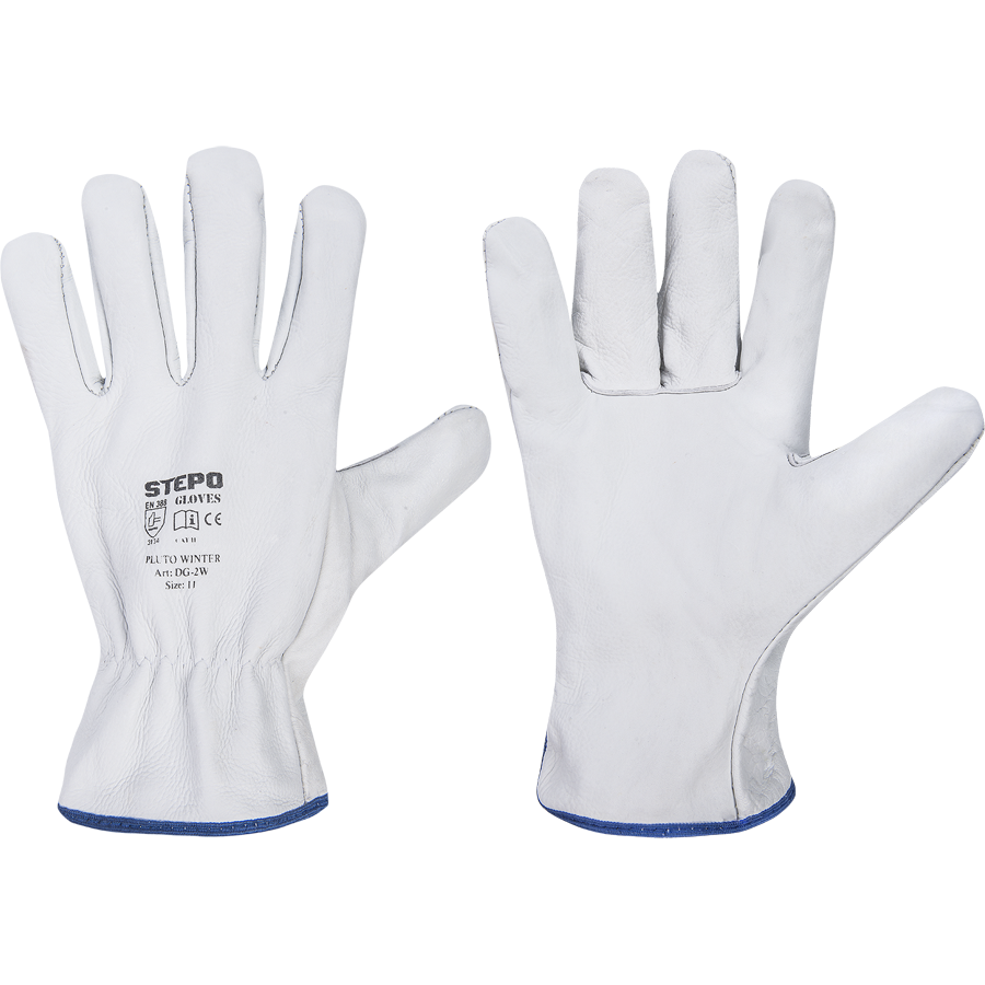 STEPO PLUTO WINTER Leather Work Gloves – palm and back view