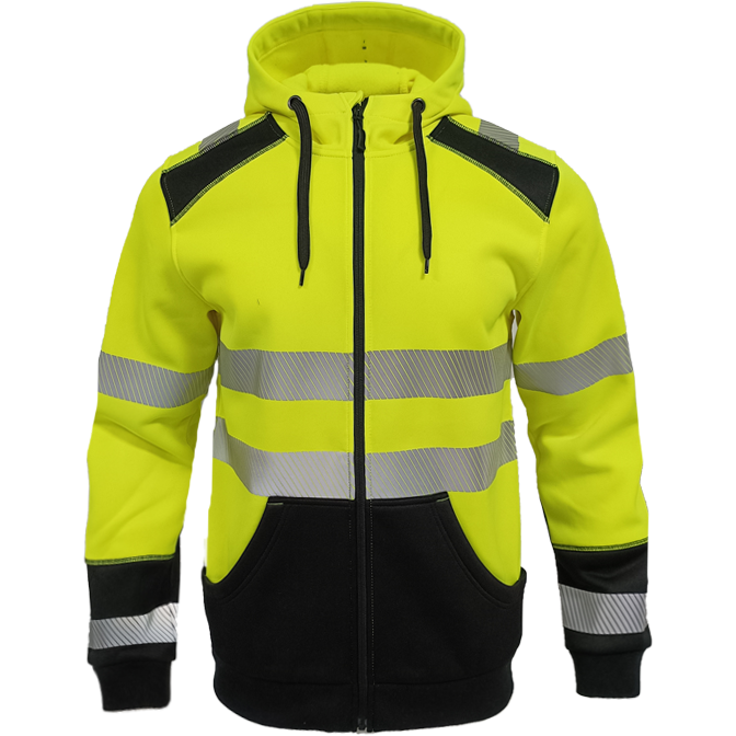 Stepo JACKSON Hi-Vis Class 2 Hooded Sweatshirt – product photo, yellow/black