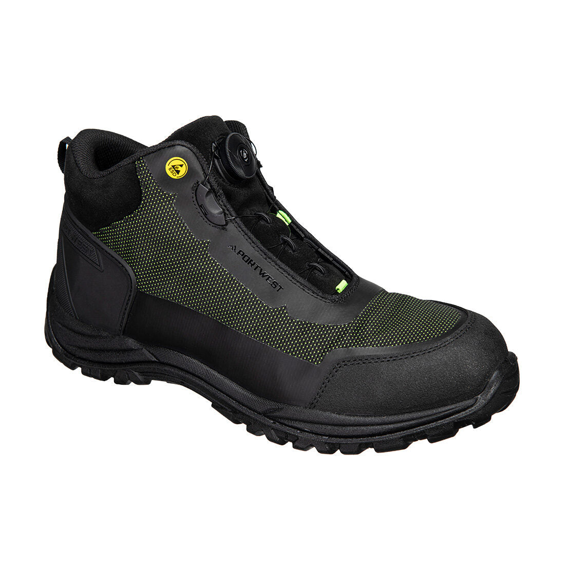 Portwest FE04 S3S ESD Safety Boots with Wire Lacing – product photo, green
