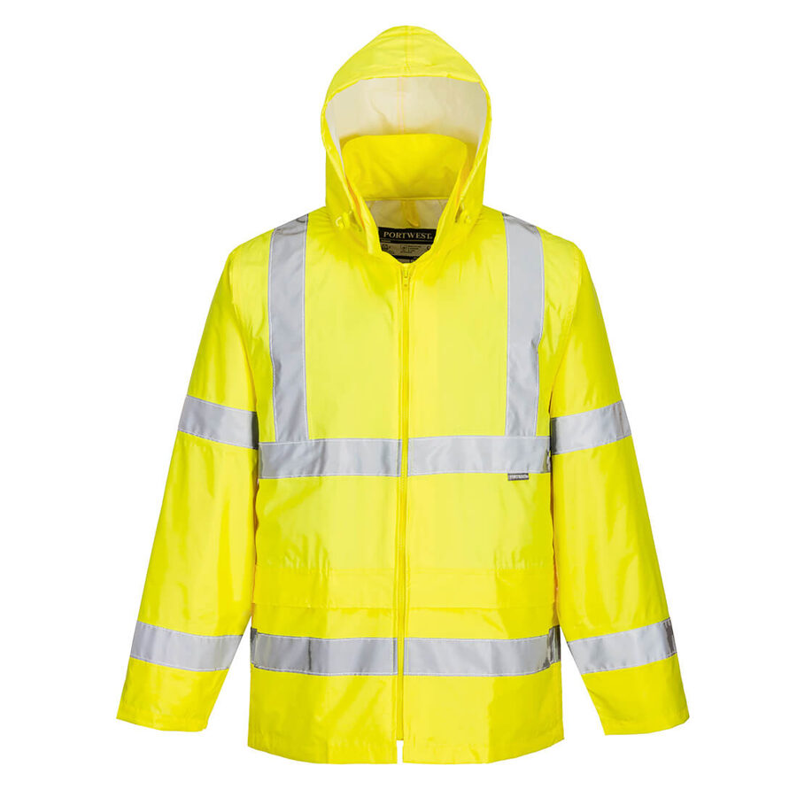 Portwest H440 Hi-Vis Rain Jacket – front view, yellow