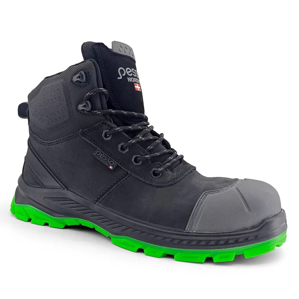 Pesso MARCUS S3S Nubuck Leather Safety Boots – product photo, black