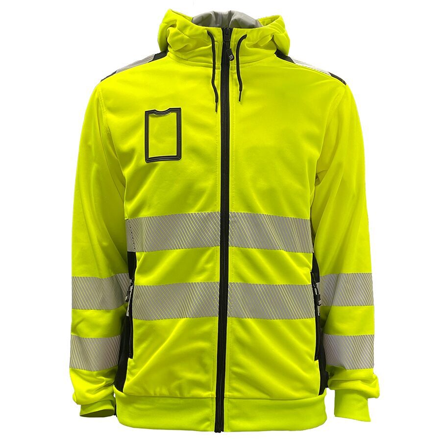BoSafety DELAVER C3 Hi-Vis Class 3 Hooded Fleece Jacket – product photo, yellow/black