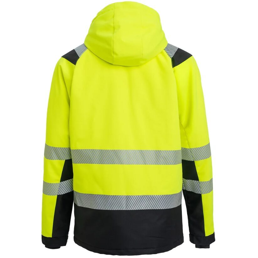 WORTEX W950 Hi-Vis Winter Softshell Jacket – back view, yellow/black