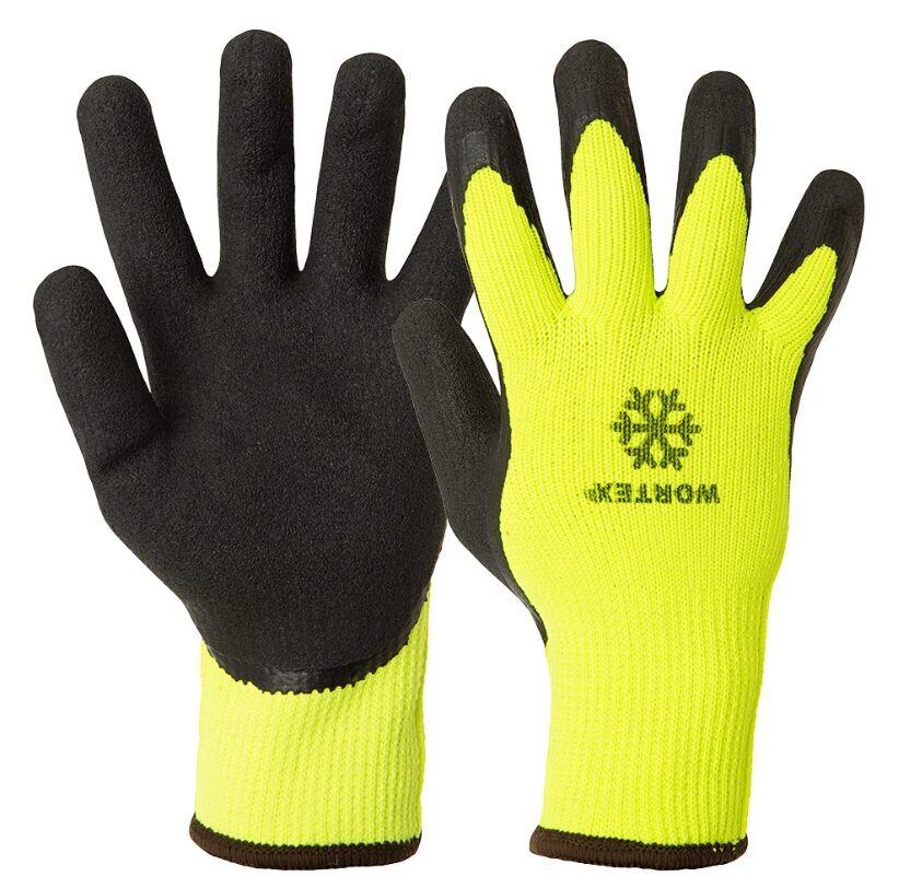 WORTEX WG355 Latex-Coated Winter Gloves – palm and back view