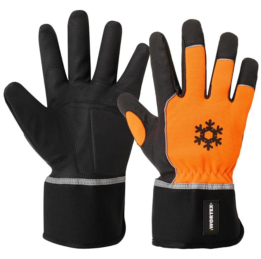 WORTEX WG880 Synthetic Leather Winter Gloves – palm and back view
