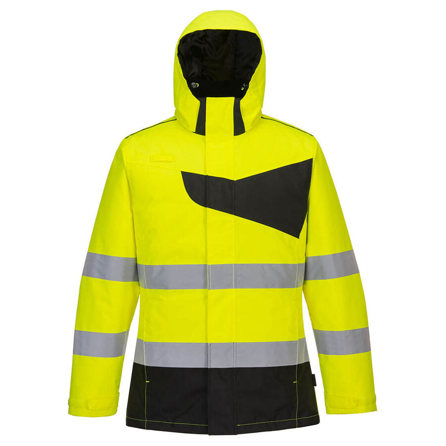 Portwest PW261 – PW2 Hi-Vis Winter Jacket – front view, yellow