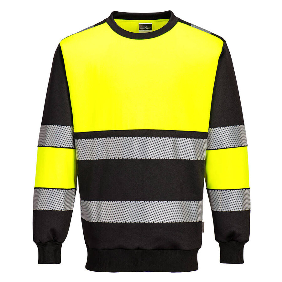 Portwest PW376 PW3 Hi-Vis Class 1 Sweatshirt – product photo, yellow