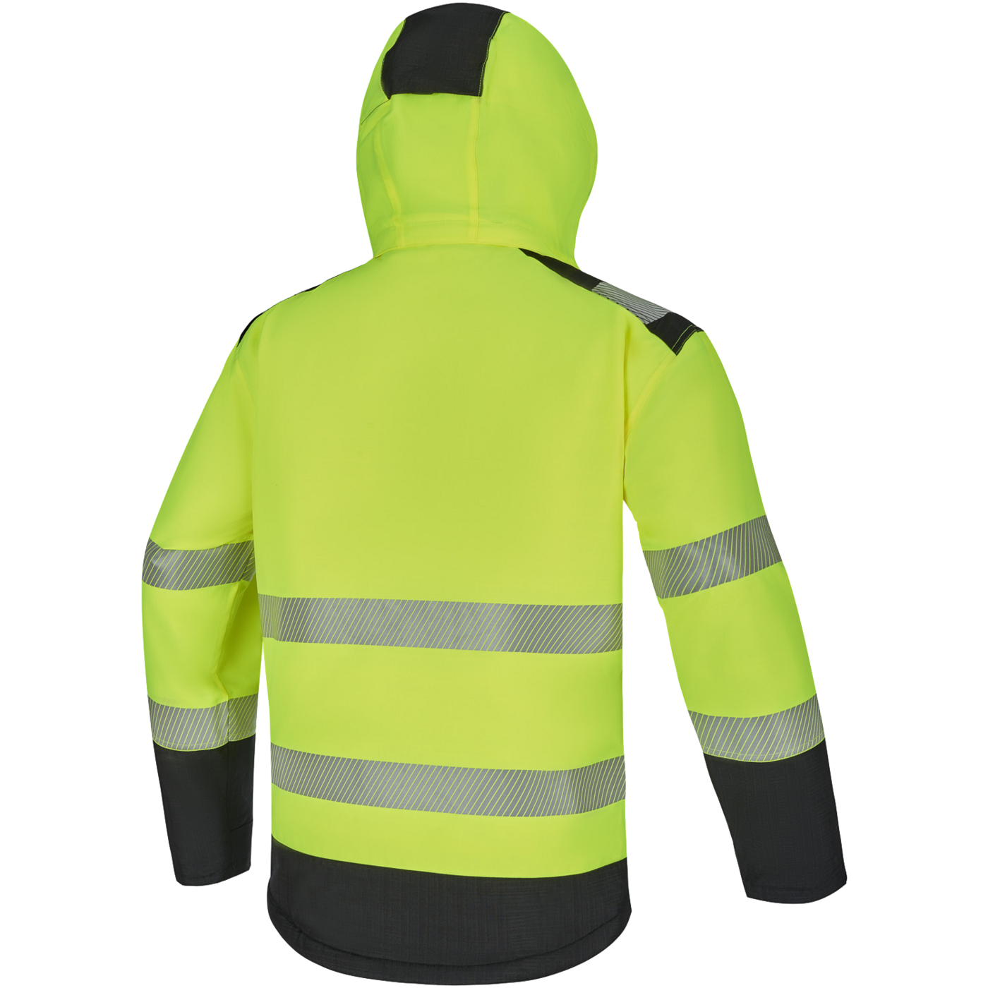 STEPO CHELSEA Hi-Vis Ripstop Winter Work Jacket – back view, yellow/black