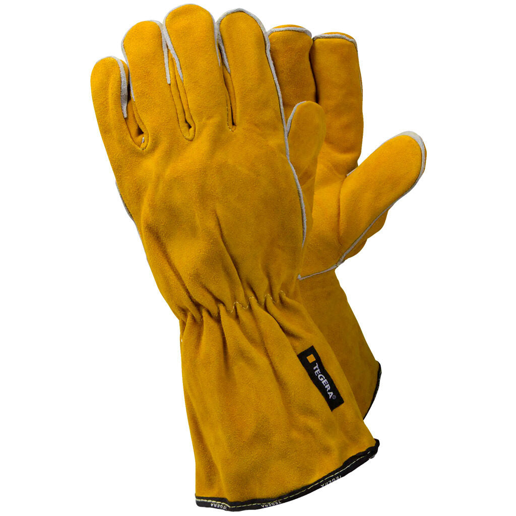 TEGERA 19 Leather Welding Gloves – palm and back view