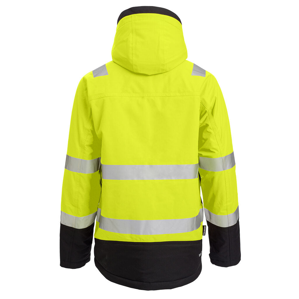 WORTEX W953 ARCTIC Hi-Vis Winter Jacket – back view, yellow