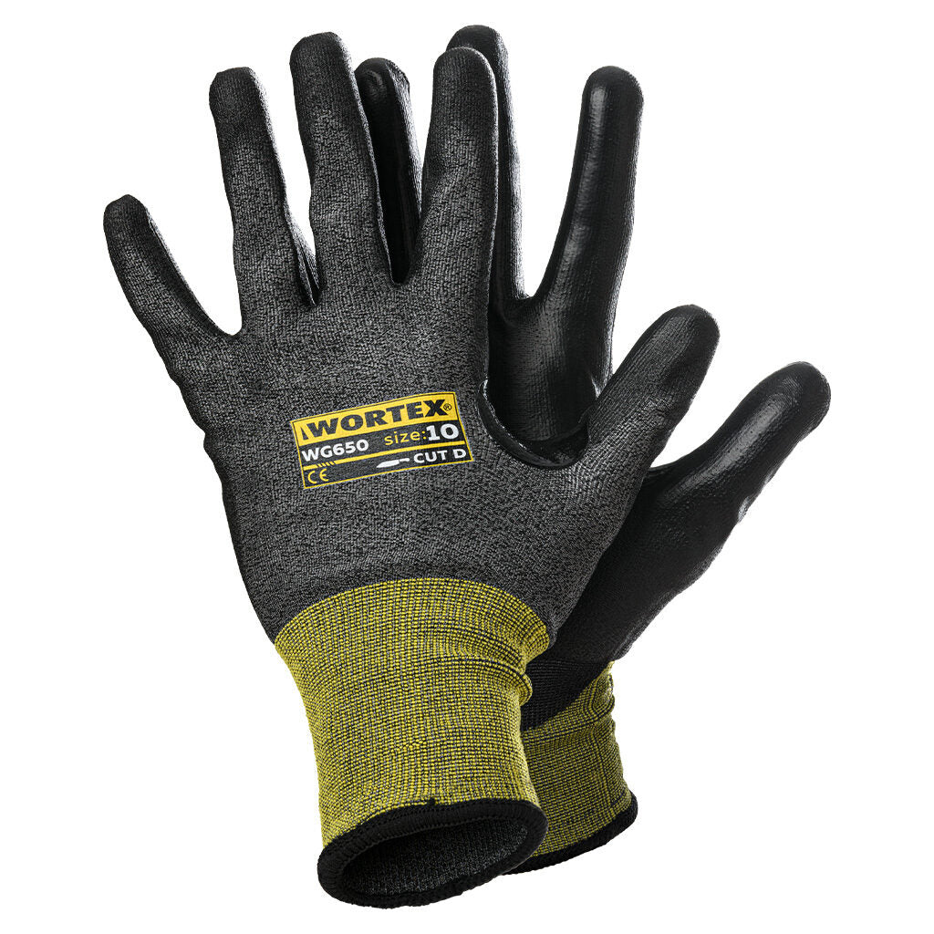 WORTEX WG650 Cut-Resistant Touchscreen Gloves – palm and back view