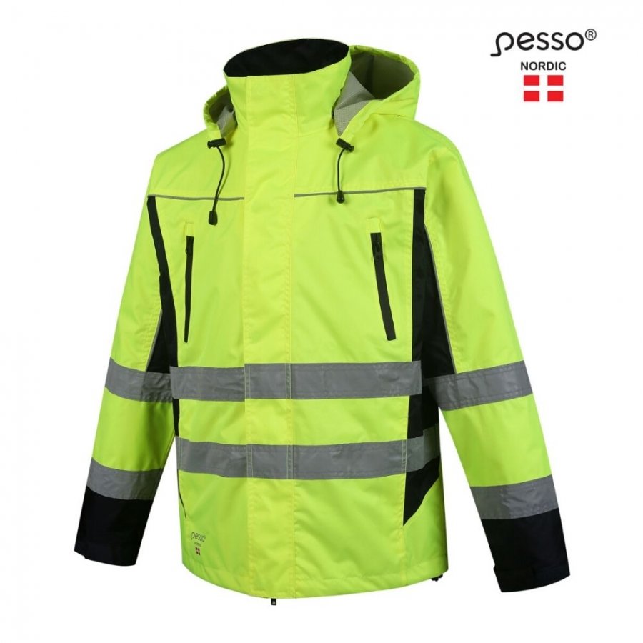 Pesso DENVER Hi-Vis Safety Jacket – front view, yellow/black
