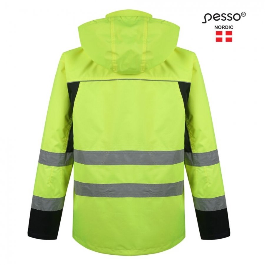 Pesso DENVER Hi-Vis Safety Jacket – back view, yellow/black