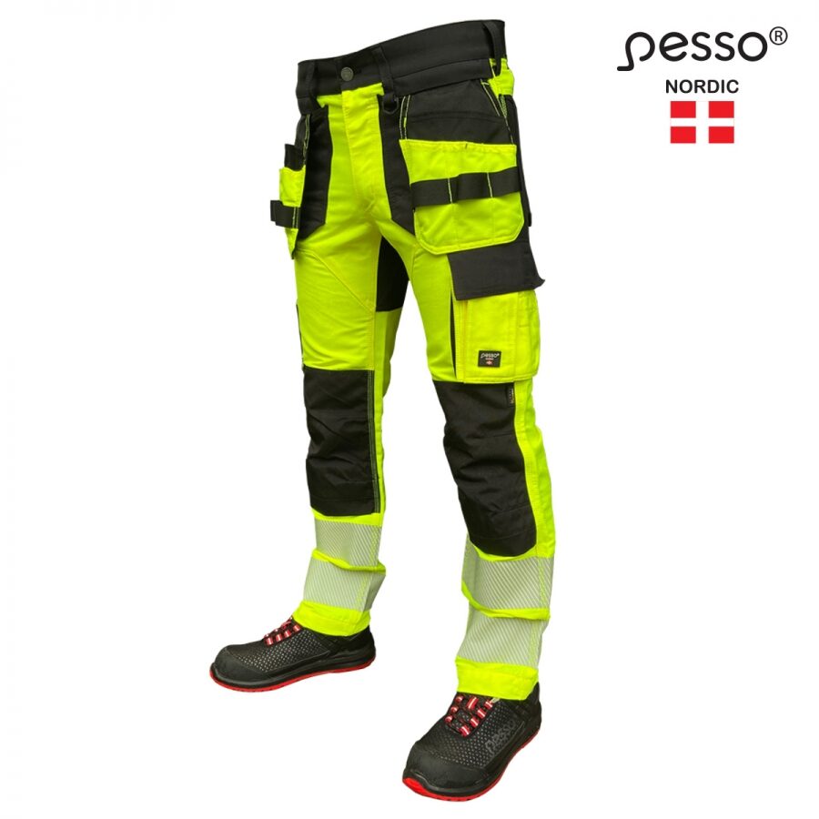 Pesso URANUS FLEXPRO 135 Hi-Vis Work Trousers – product photo, hi-vis yellow