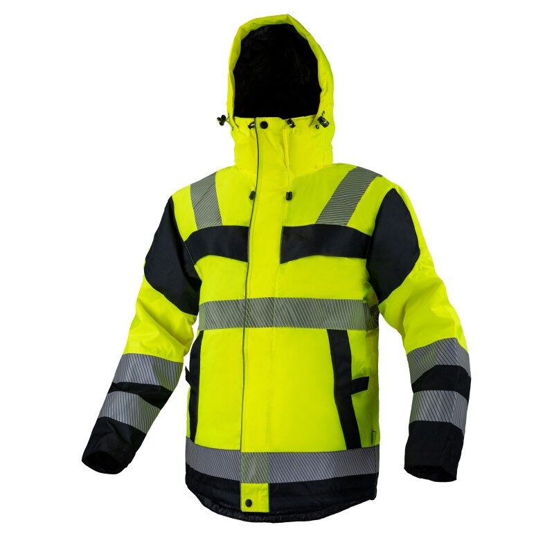 CannyGo SMARTGO Hi-Vis Winter Jacket – front view, yellow