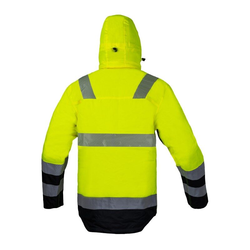 CannyGo SMARTGO Hi-Vis Winter Jacket – back view, yellow