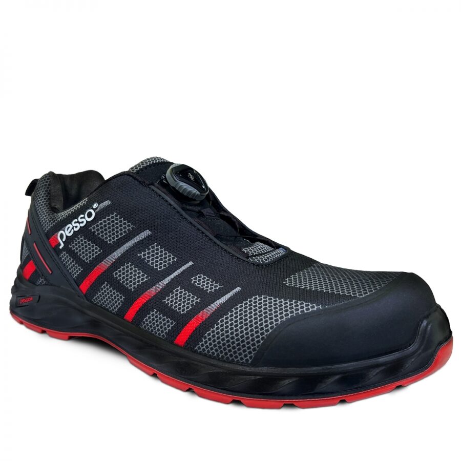 Pesso BRISTOL FIT S1P SRC Safety Shoes – product photo, black/red