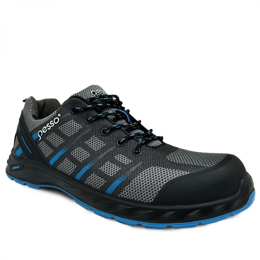 Pesso BRISTOL M S1P SRC Safety Shoes – product photo, black/blue