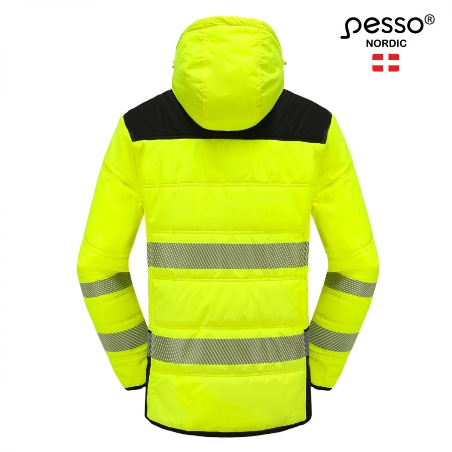 Pesso LYRA Hi-Vis Jacket – back view, yellow
