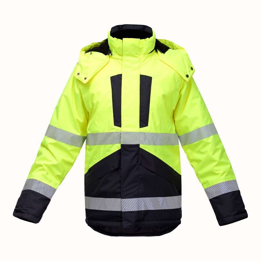 BoSafety GALAXY C3 Hi-Vis Winter Jacket – front view, yellow/black