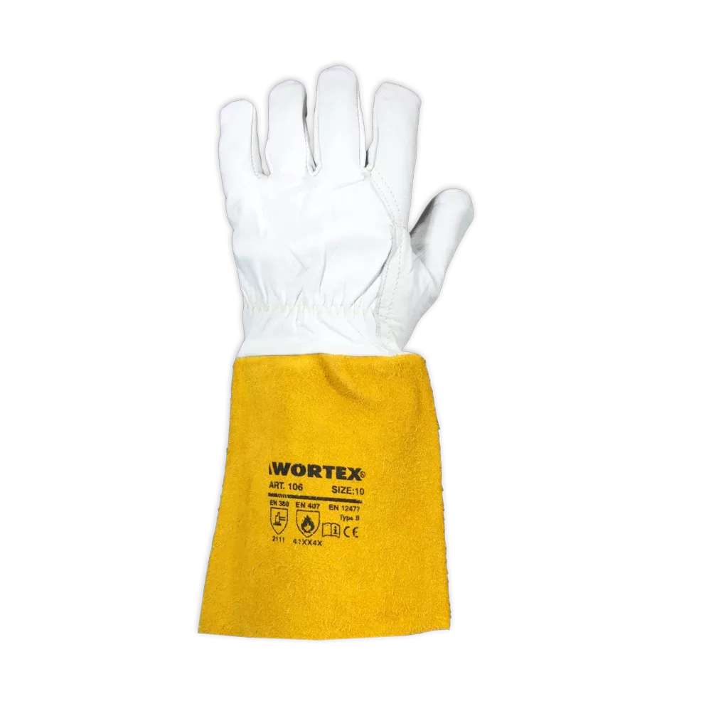 WORTEX 106 TIG Leather Welding Gloves – detail view